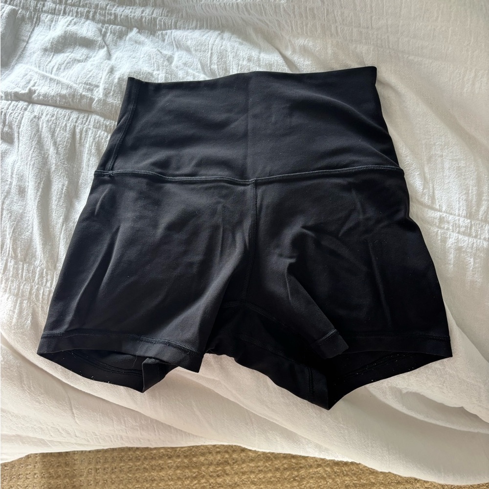 lululemon black 4 inch inseam biker shorts